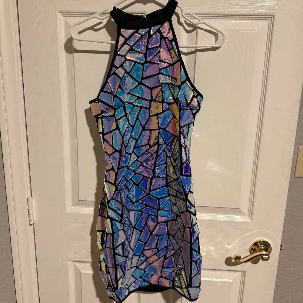 Holographic Mini Dress (M)